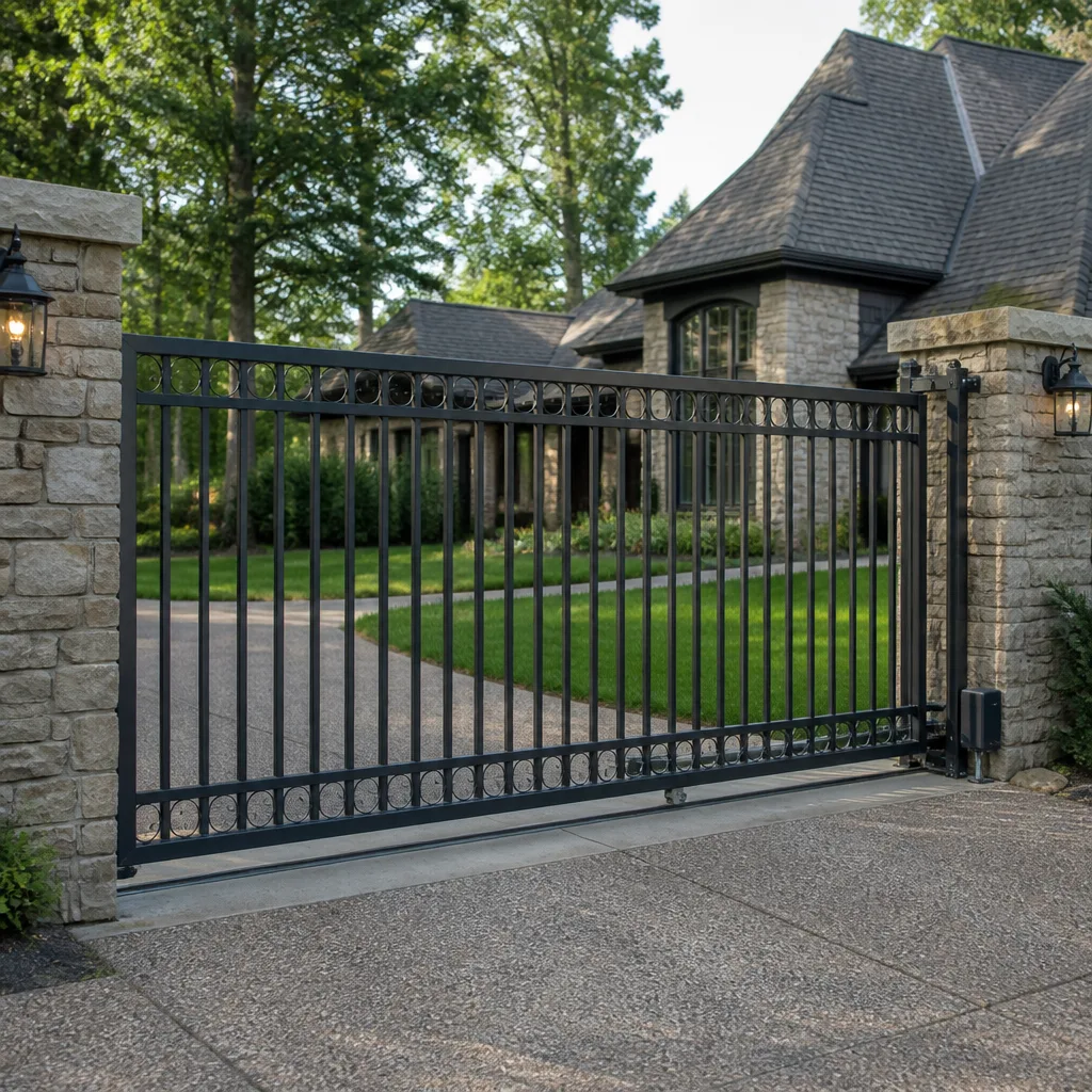 Sliding driveway gates